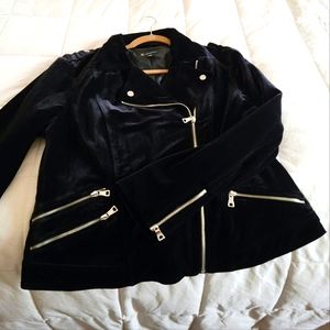 Velvet Moto Jacket Black